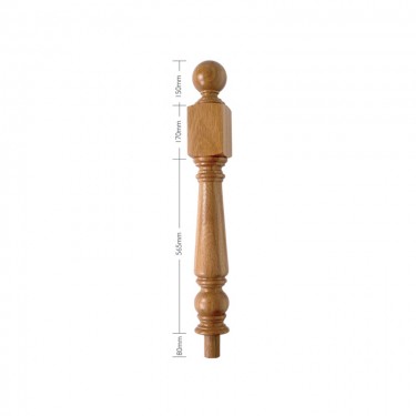 Oak Craftsmans Choice Trentham Newel Turning and Cap Half 170mm top square - 885mm