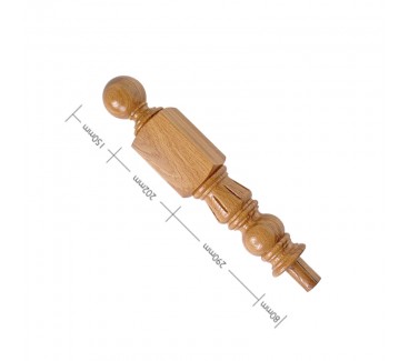 Oak Craftsmans Choice Trentham Flute Newel Turning and Cap 202mm top square - 642mm