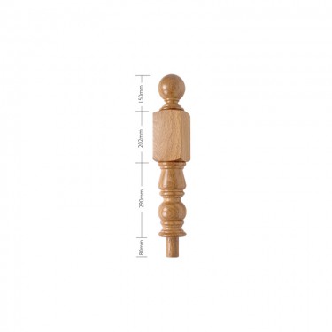 Oak Craftsmans Choice Trentham Newel Turning and Cap 202mm top square - 642mm