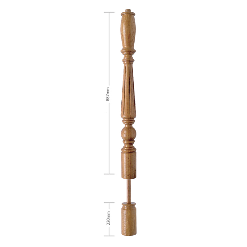 Oak Craftsmans Choice Trentham Flute Volute Newel Turning - 1107mm