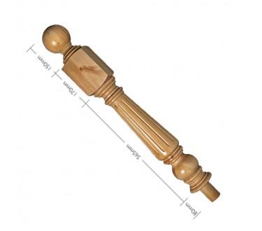 Pine Craftsmans Choice Trentham Flute Newel Turning and Cap 170mm top square - 885mm