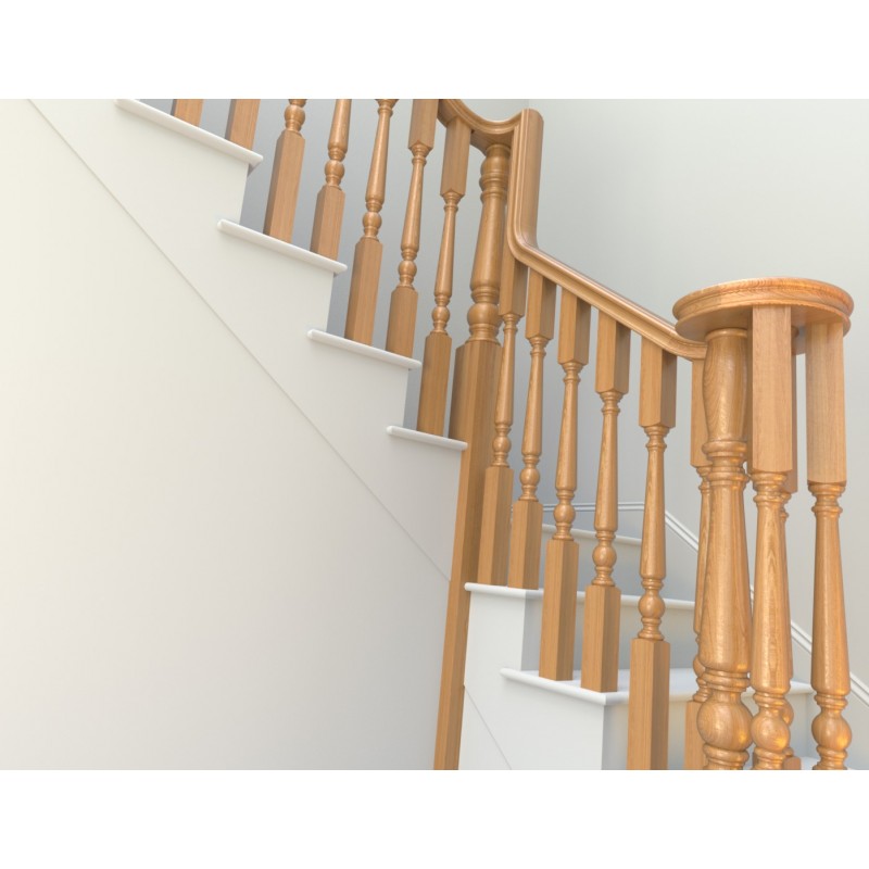Oak Craftsmans Choice Volute - Right Hand - for continuos handrail