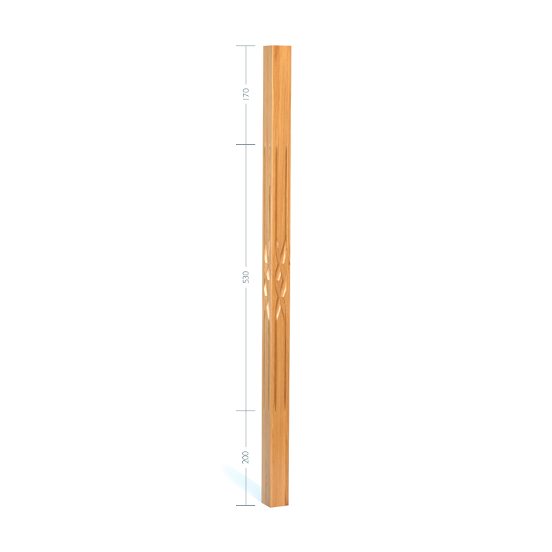 Oak Contour Balust No. 5. Interwoven Flute 900mm