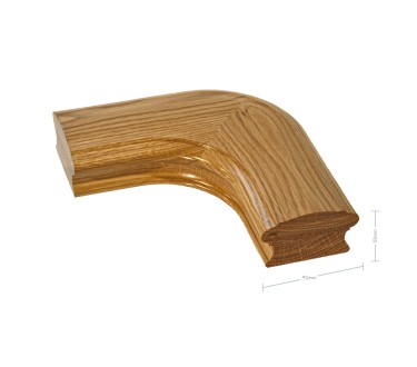 Oak Craftsmans Choice Horizontal Corner - for continuos handrail