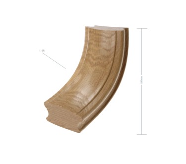 Oak Craftsmans Choice 90° Ramp - for continuos handrail