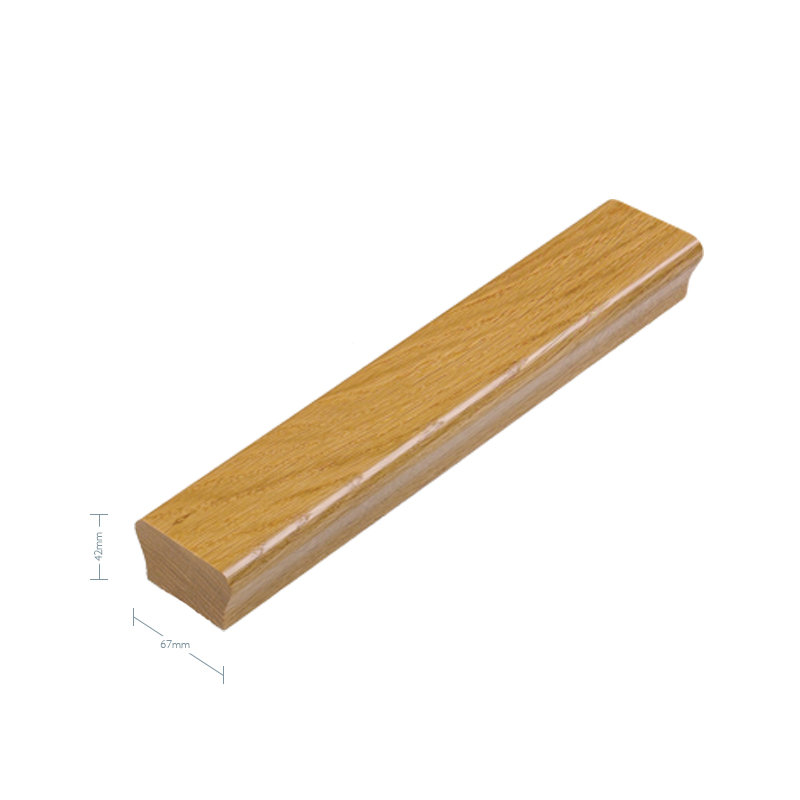 Oak Ikon Handrail - 42mm tall x 67mm wide - No Groove, 10mm, 32mm or 41mm Groove - complete with Infill - Available in different lengths