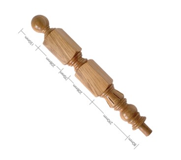 Oak Craftsmans Choice Trentham Flute Newel Turning & Cap 926mm x 117mm x 117mm - With 416mm Top Square