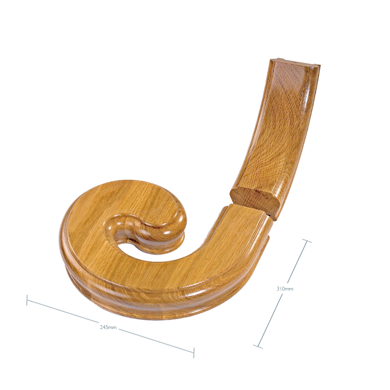 Oak Signature Volute - Left-Hand - for continuos handrail