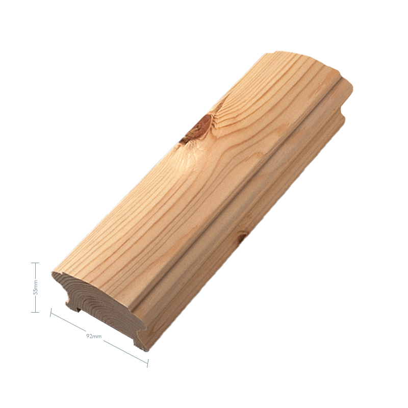 Pine Craftsmans Choice Handrail - 55mm tall x 92mm wide -  56mm Groove complete with infill - Available in different lengths